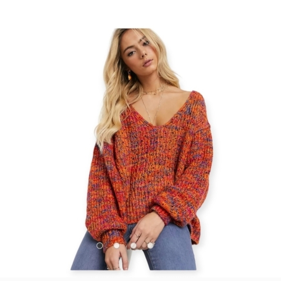Free People Sweaters - Free People Highland v-neck sweater Neutral Combo Size Large